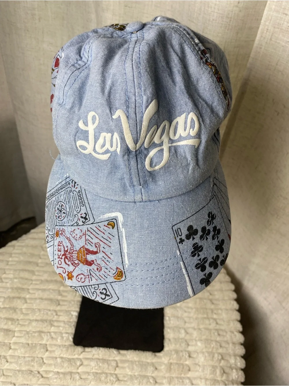 Vintage 90s Las Vegas Hat Triangle Headwear All Over Print Playing Cards Cap Mad